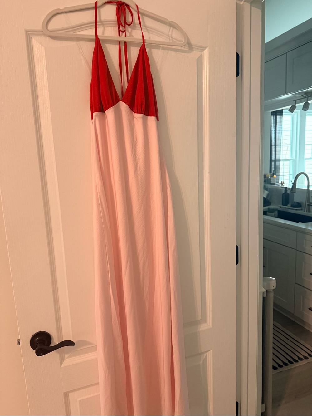wild fable Red & Light Pink Halter Slip Dress
